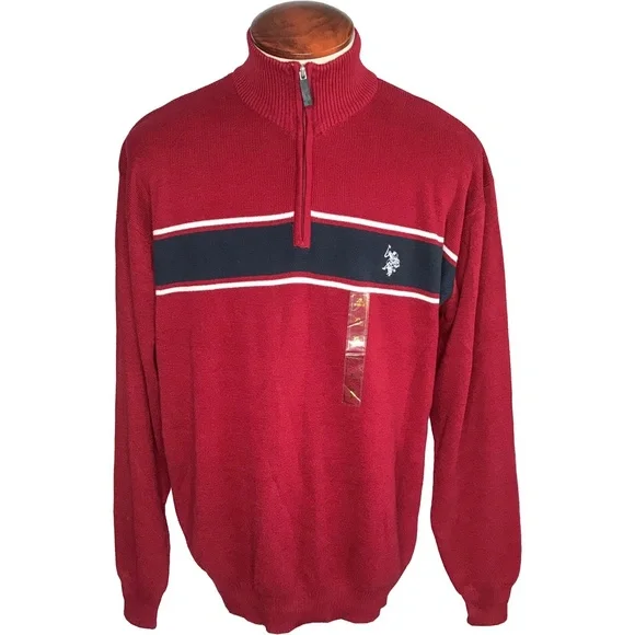 SOLD US Polo Assn. Men's Size XL Sweater Half Zip NWT - Picture 1 of 8